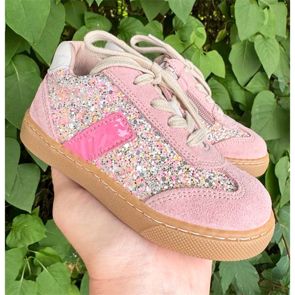 BabyBotte Autop sneakers med snørebånd og lynlås, rosa