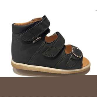 Aurelka sandal, sort m/1 spænderem - sandal med ekstra støtte