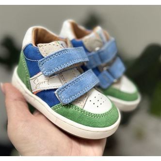 BabyBotte Formidable velcro sneakers, hvid/blå/grøn