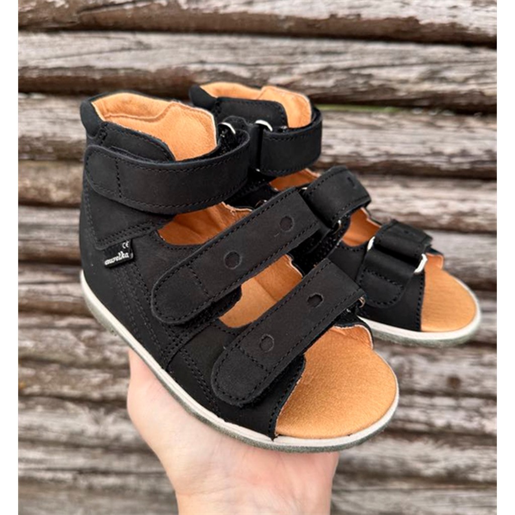 Aurelka sandal, sort - sandal med ekstra støtte