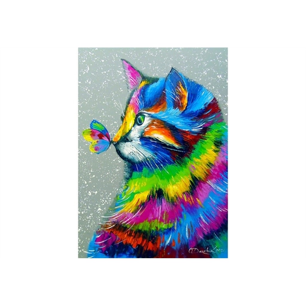 Bright Cat and Butterfly