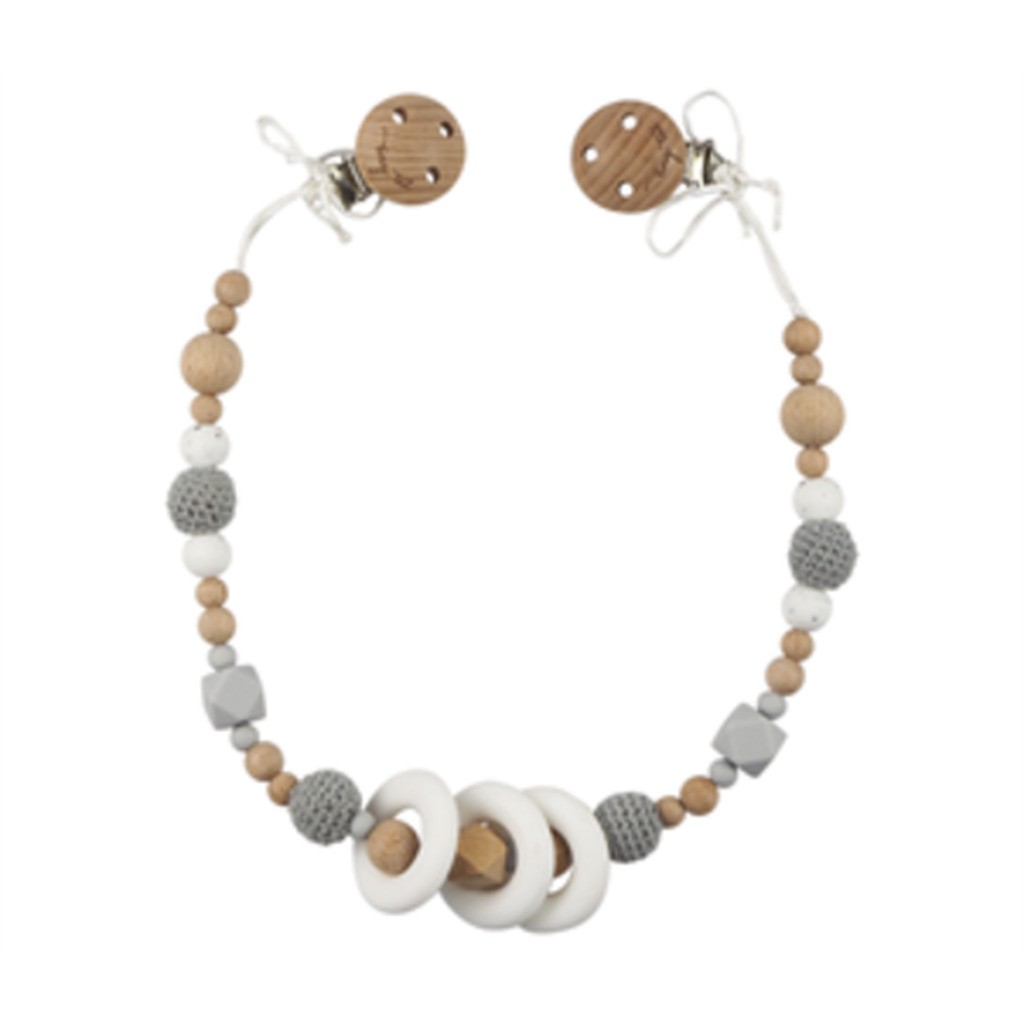 Tiny Tot Barnevognskæde - Nordic Love Lys Grå/Snehvid