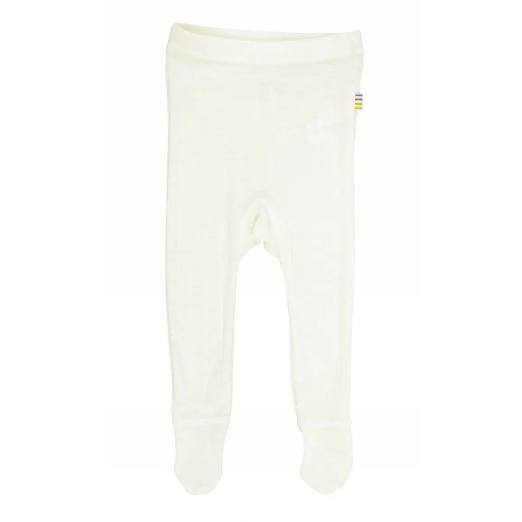 Leggings i råhvid uld-silke med fod