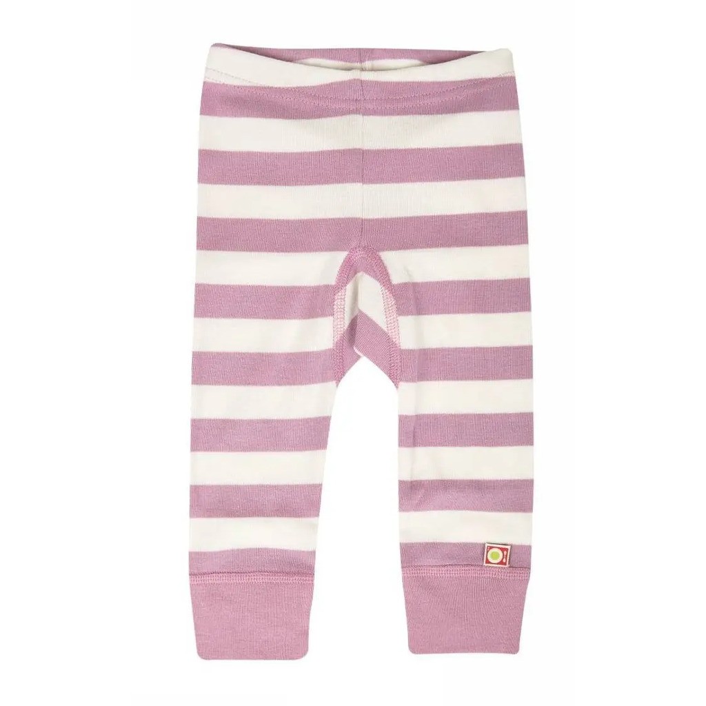 Baby leggings i rosa og hvid strib