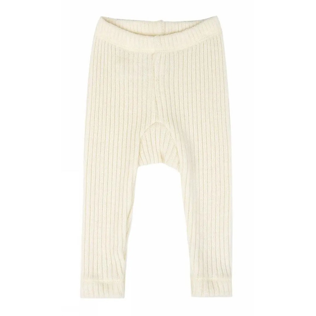 Leggings i råhvid tyk heavy uld