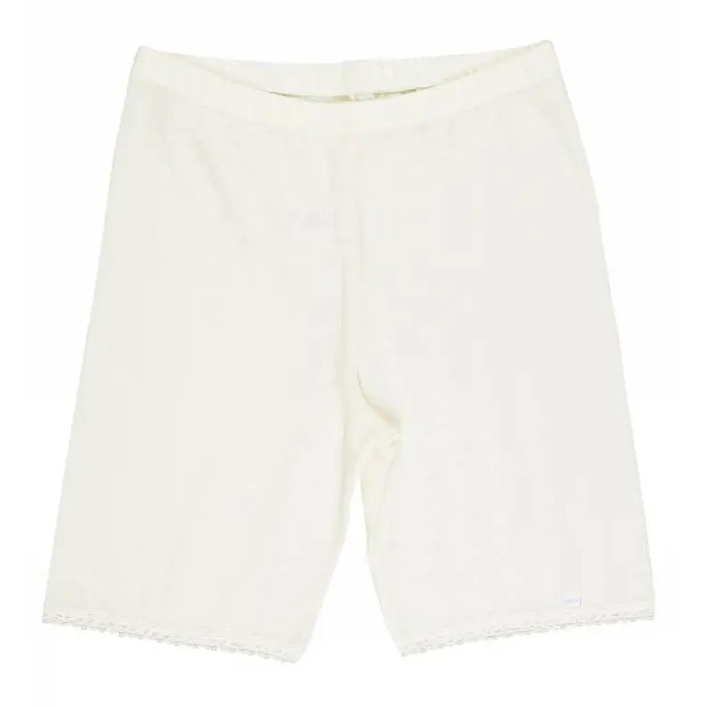 Shorts til kvinder i råhvid uld og silke