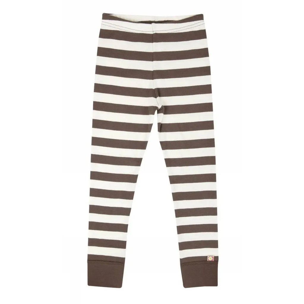 Leggings i brun og hvid strib
