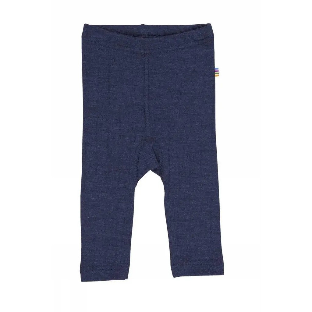 Leggings mørkeblå uden fod i uld-silke