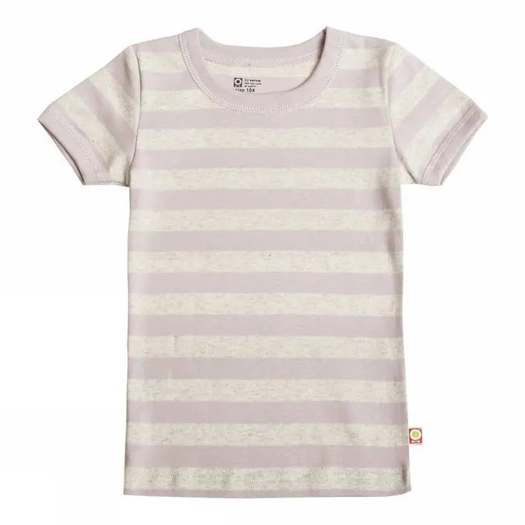 T-shirt rosa og naturfarvet økologisk bomuld