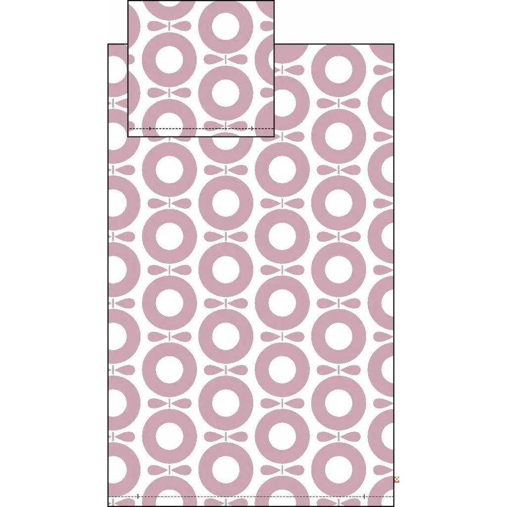 Sengetøj voksen rosa og hvid 140x200
