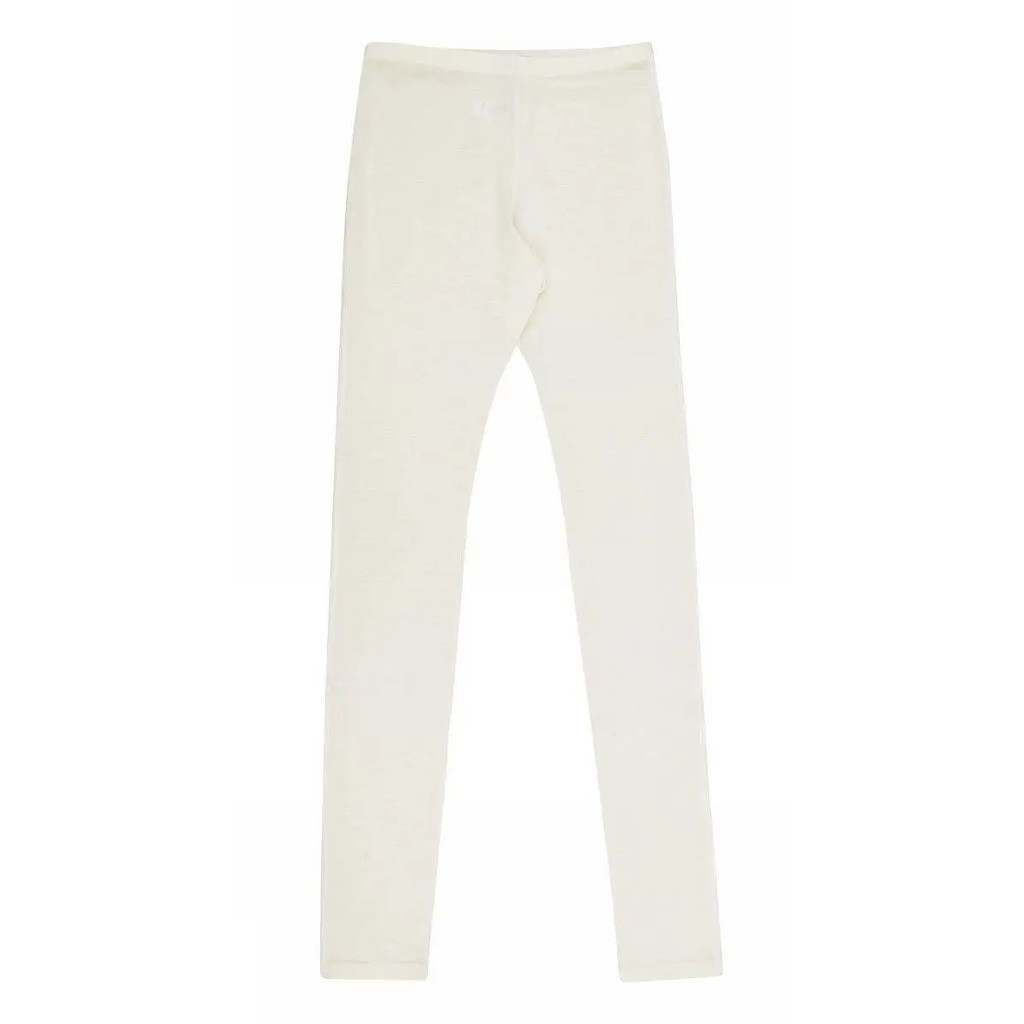 Leggings i ren råhvid uld til kvinder