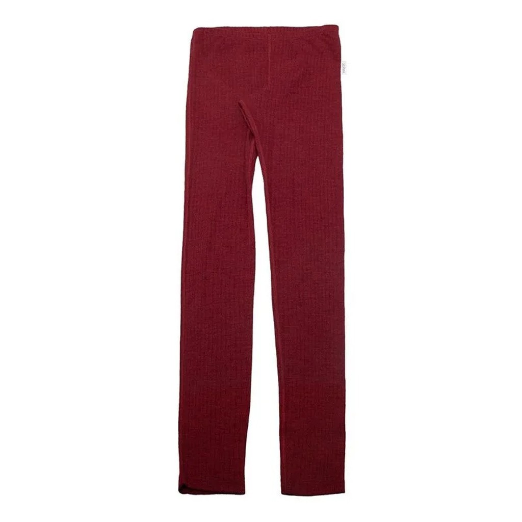 Leggings i mørk bordeaux 100% merinould til voksen kvinde