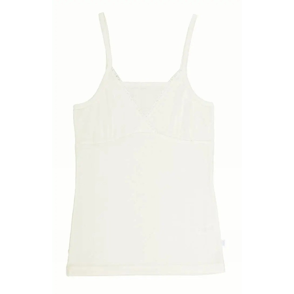 Chemise til kvinder i råhvid uld og silke