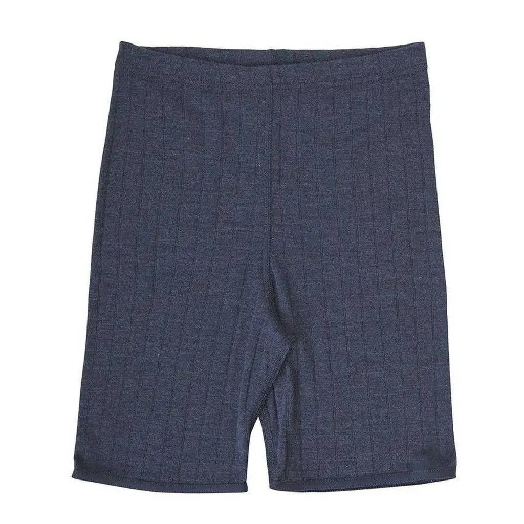 Mørkeblå shorts i uld-silke