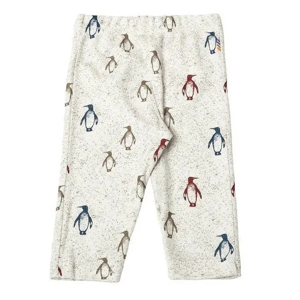 Leggings vaniljefarvet bambus med pingvin print
