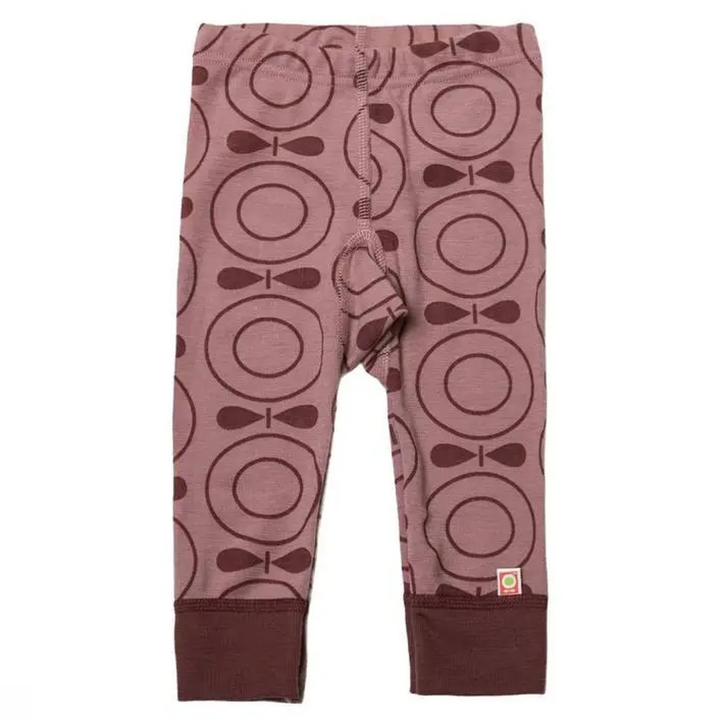 Leggings i mørk mahogni økologisk uld