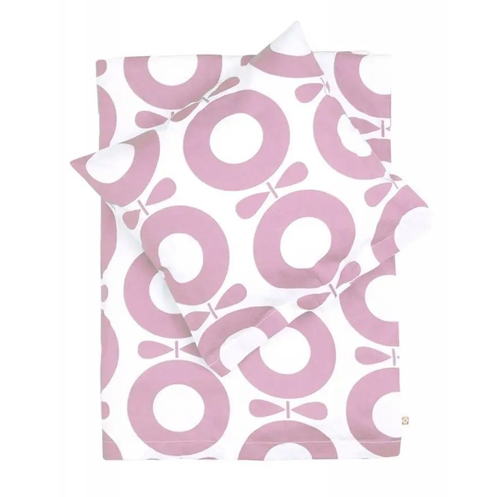 Sengetøj til Junior i rosa og hvid 100x140
