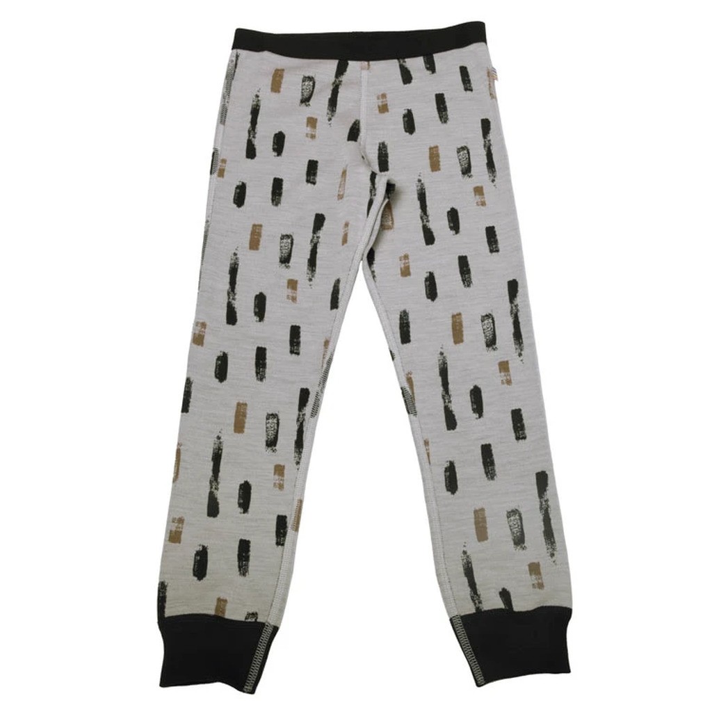 Leggings i beige med print af penselstrøg i uld-bomuld