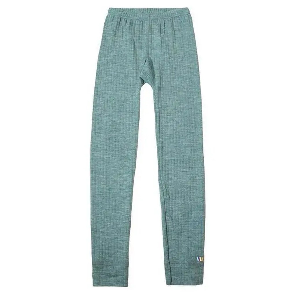 Leggings i turkis ribbet uld