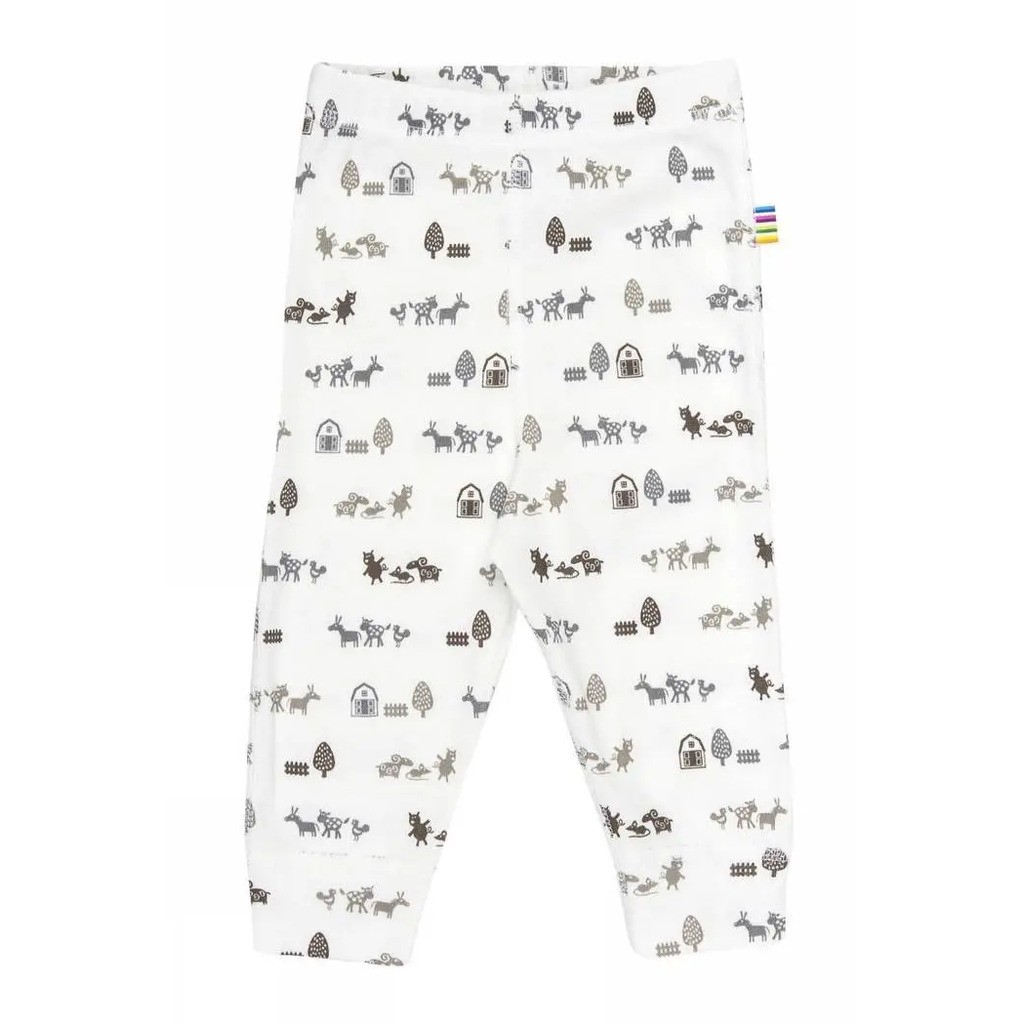 Økologiske leggings i hvid med dyreprint