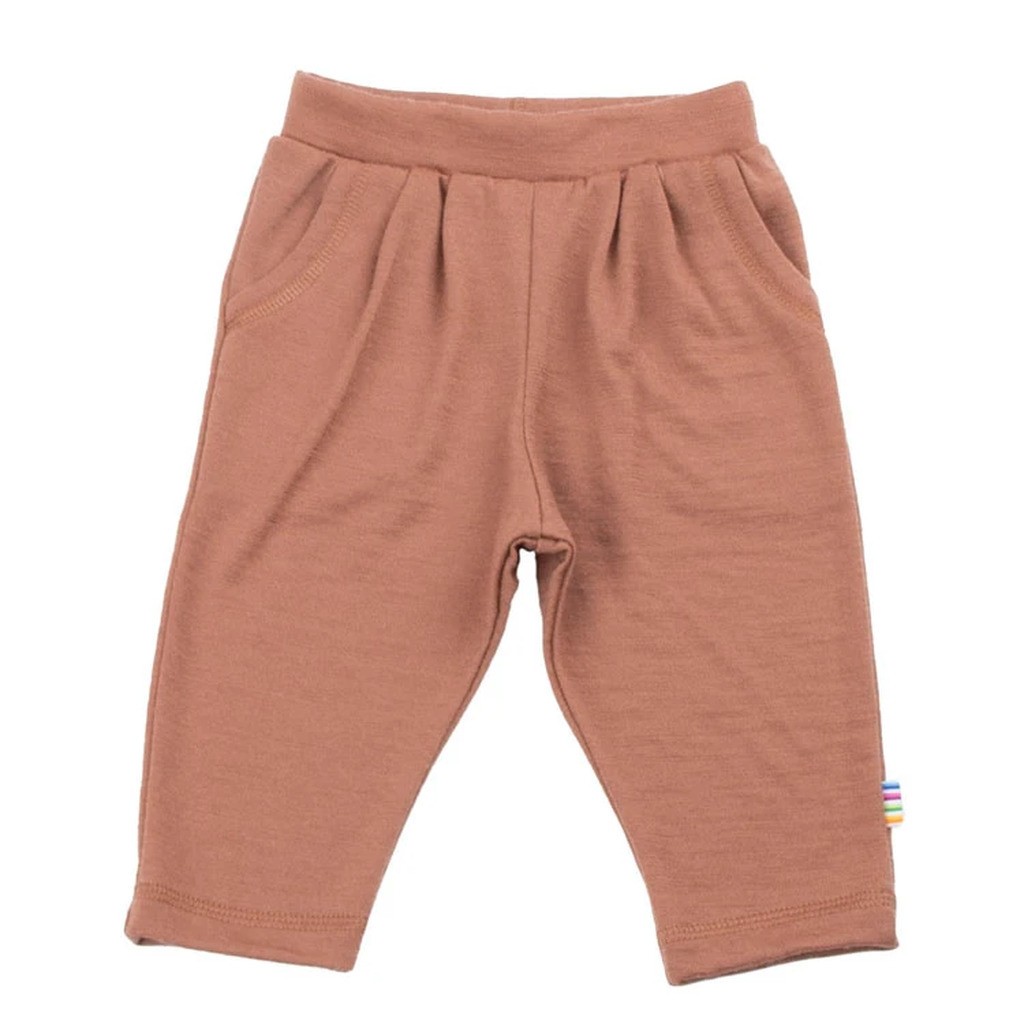 Bukser i rød/brun og i 100% merino uld