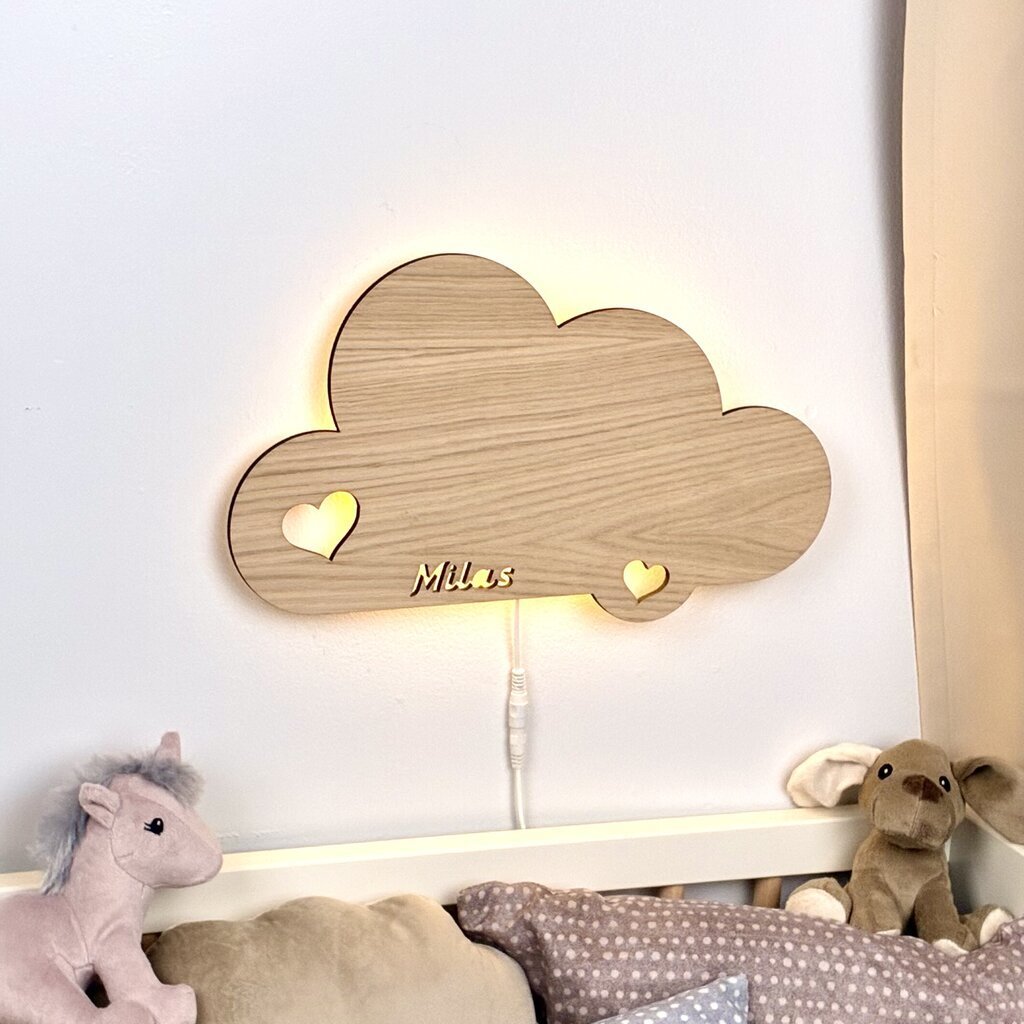 Hjertesky lampe med klik-funktion