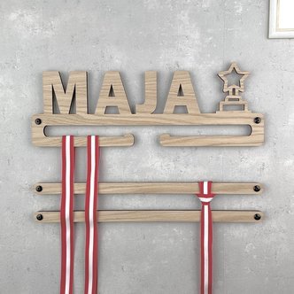 Medalje ophæng med stjernetrofæ og eget navn