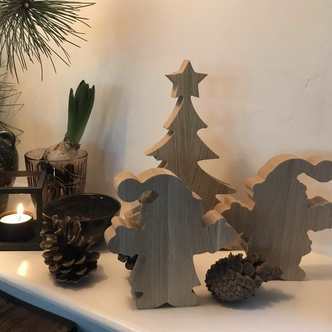 Juletræs sæt - nisser og juletræ med stjerne
