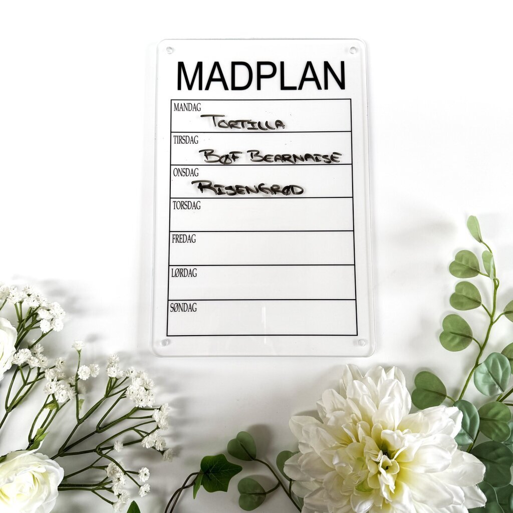 Madplan 7 dage - akryl