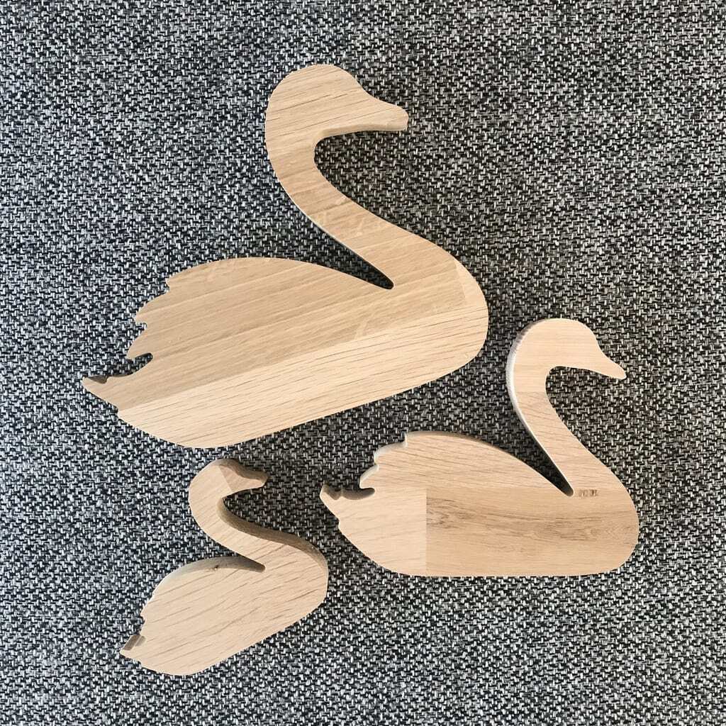 Svane træfigurer  -  sæt af 3 stk