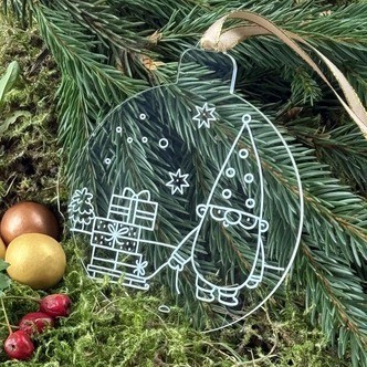 Julekugle Nisse No  11 - Akryl