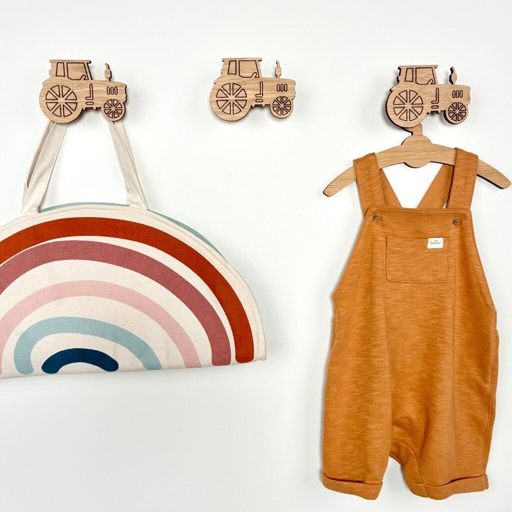 Traktor knage - Graveret eg