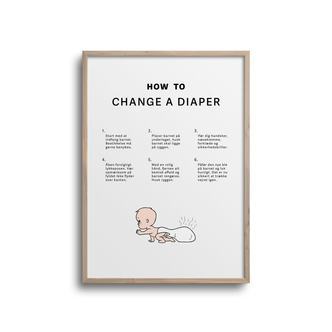 How to change a diaper plakat