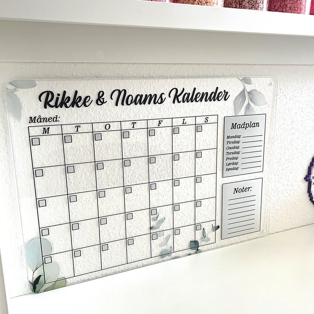 Familiekalender med blomster - måned
