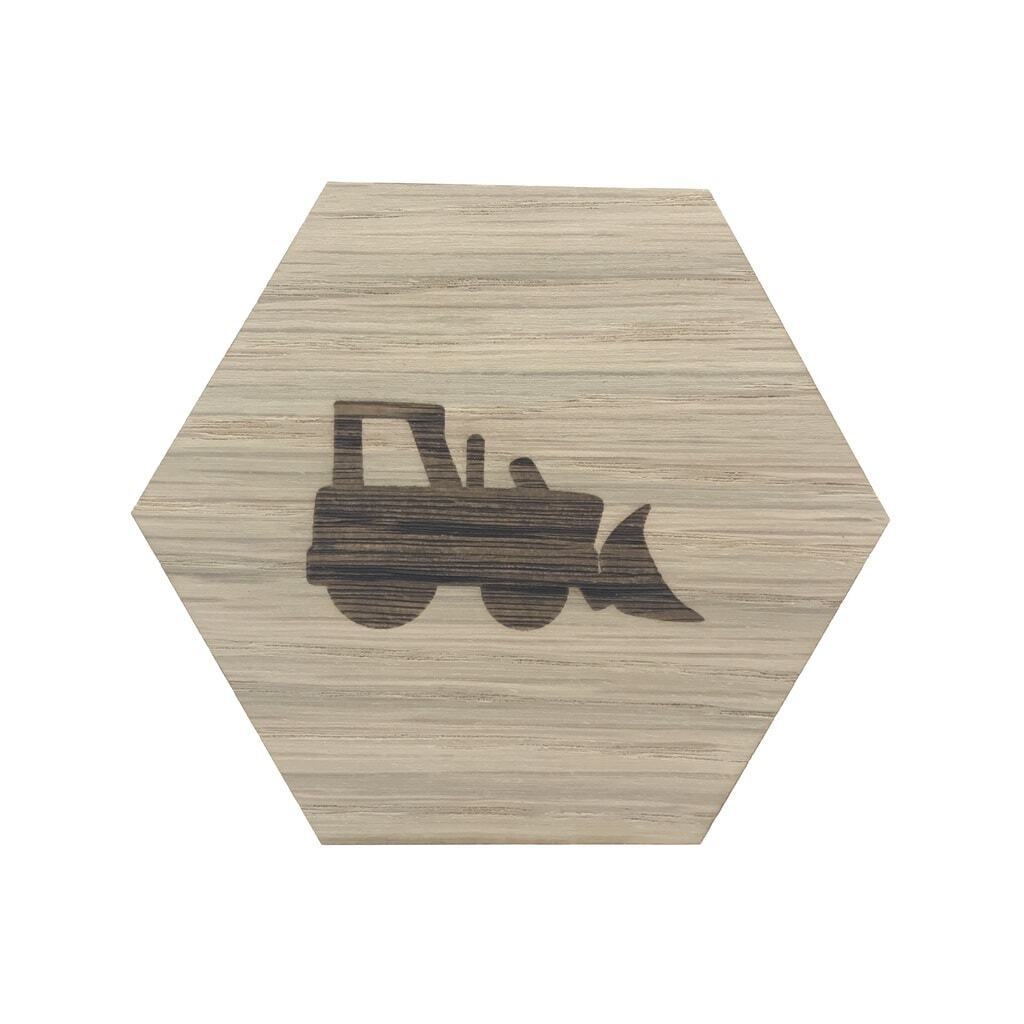Design plade med bulldozer