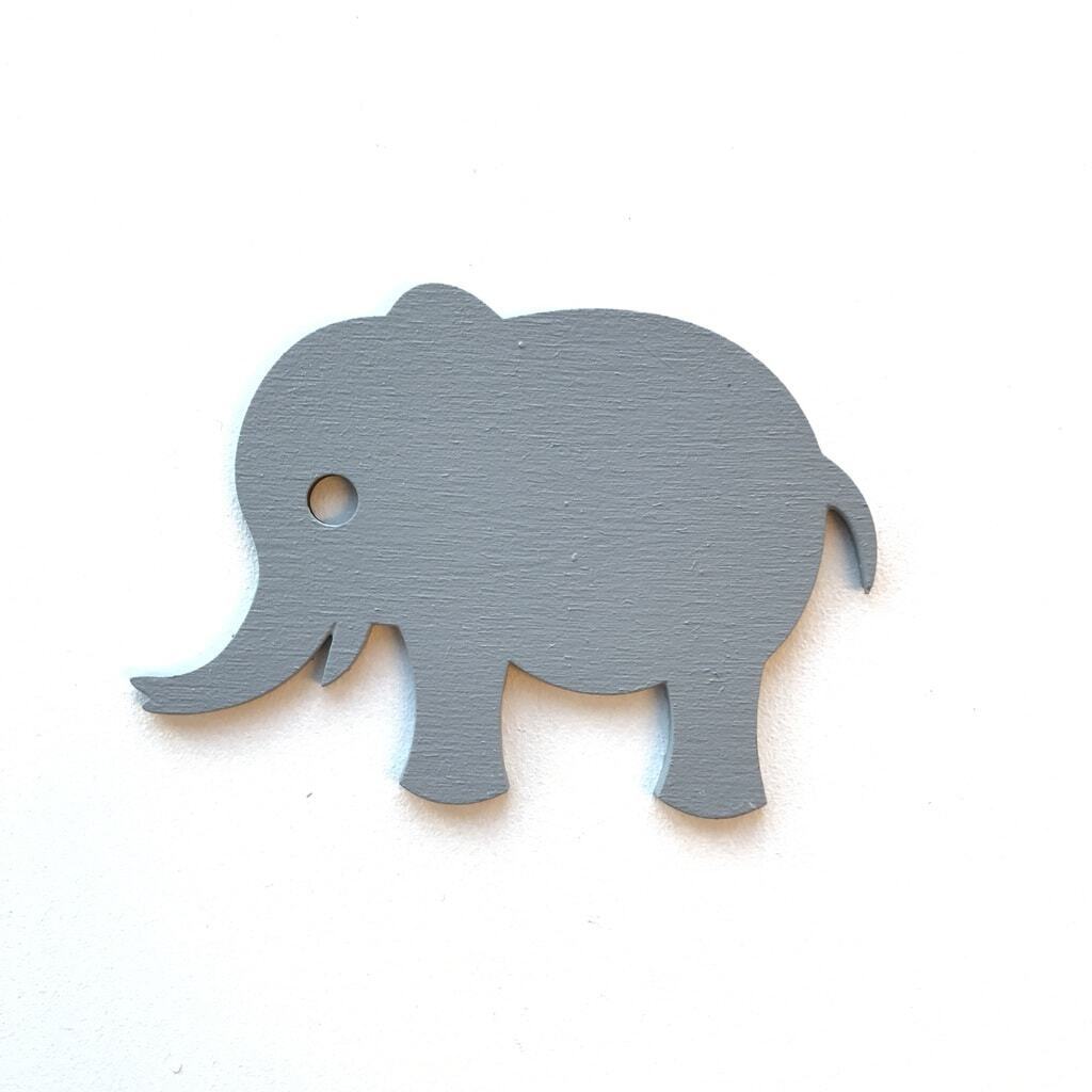 Wood sticker elefant - farve