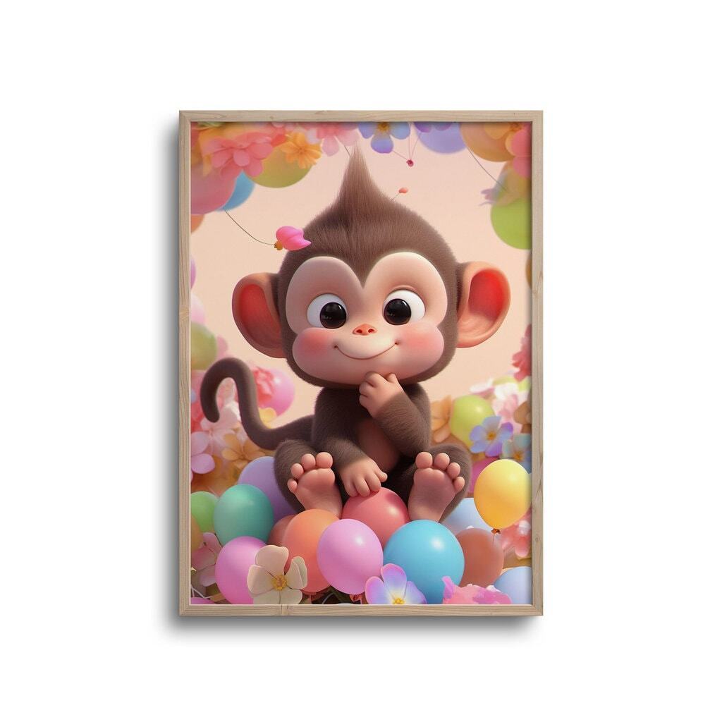 Cute Abe i balloner - plakat