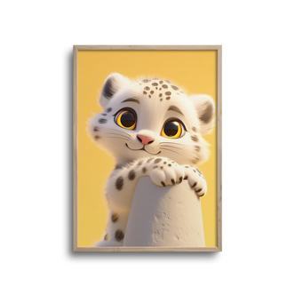 Cute baby løve - plakat