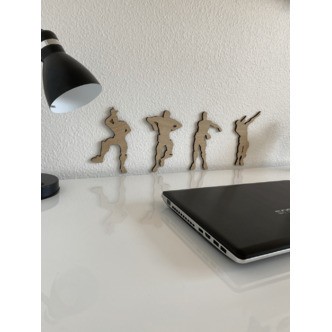 4 stk gamer dance figurer