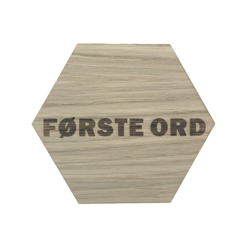 Design plade med første ord