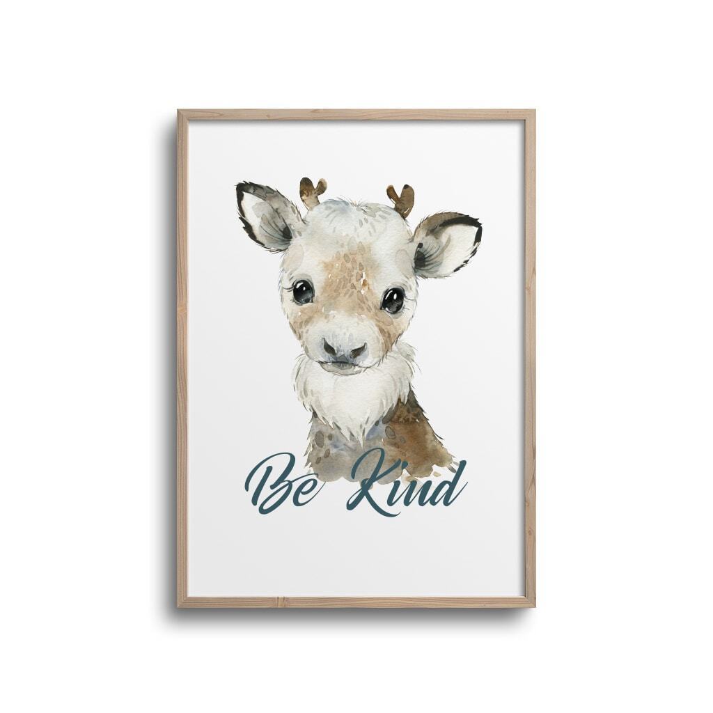 Rensdyr - Be Kind - Citat Plakat