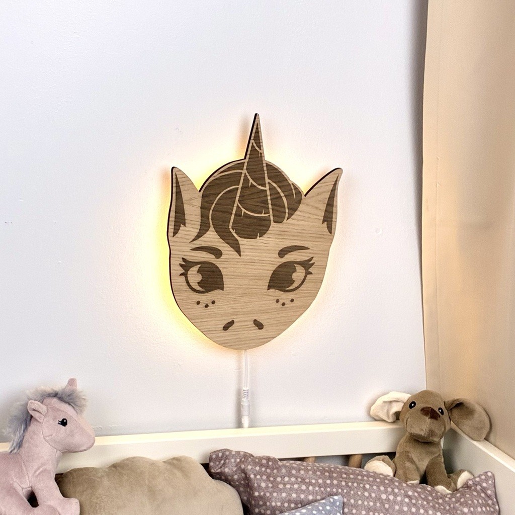 Enhjørningehoved lampe med klik-funktion