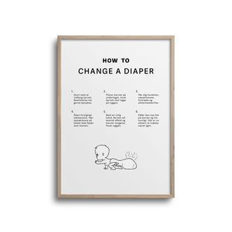 How to change a diaper plakat - Simpel