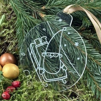Julekugle Nisse No  3 - Akryl