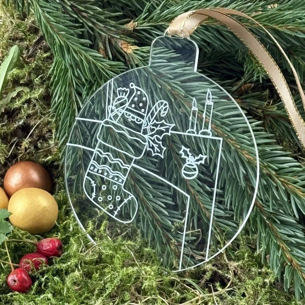 Julekugle Nisse No  6 - Akryl