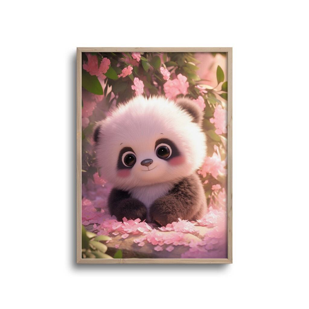 Cute baby panda - plakat