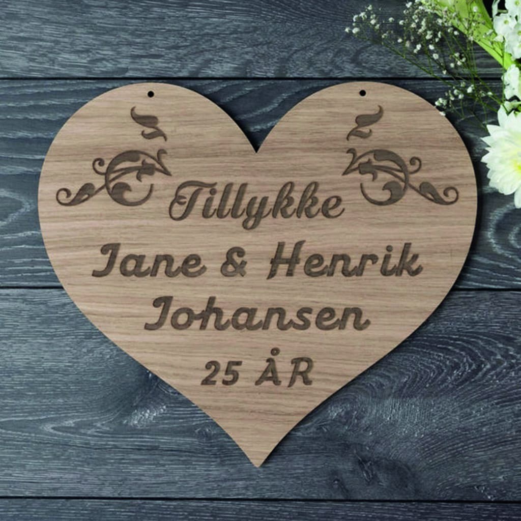 Hjerte skilt til æresport med blade