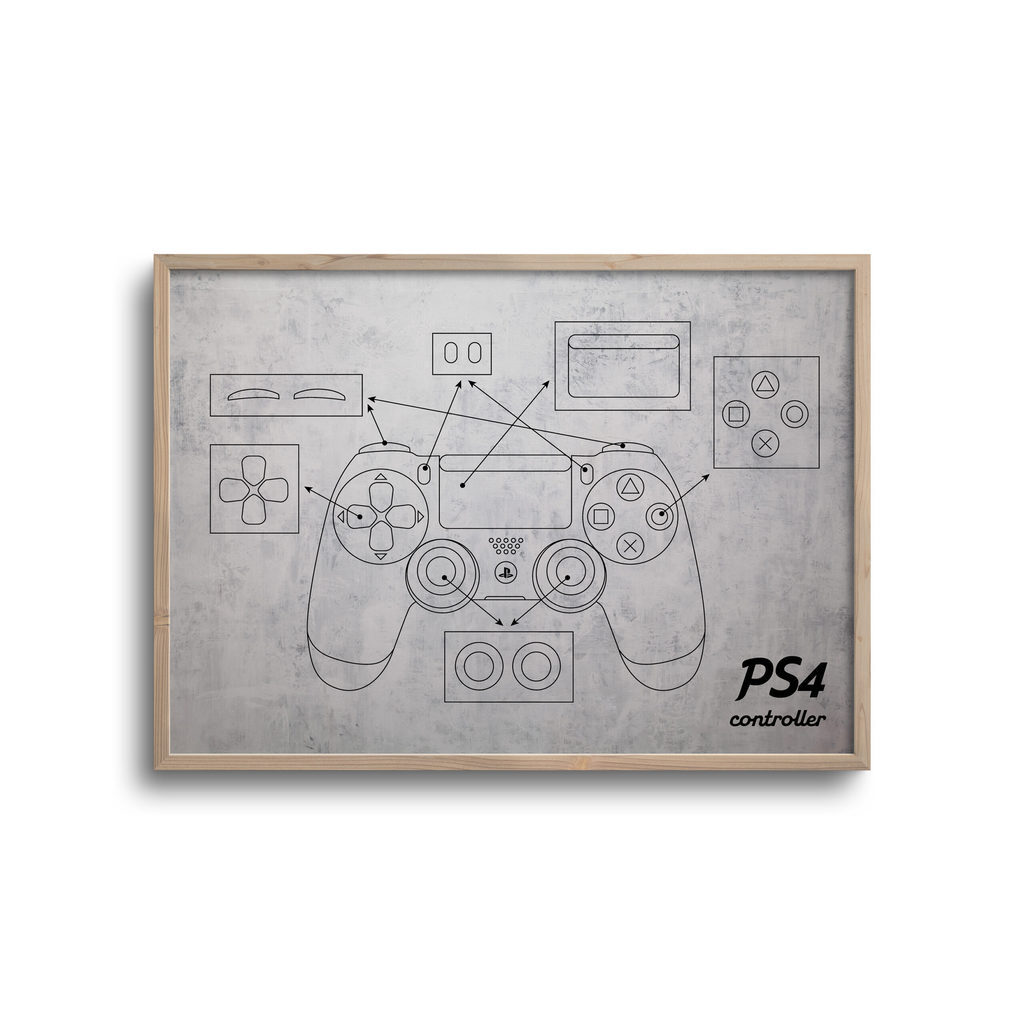 Gamer blueprint lys baggrund - PS4 controller