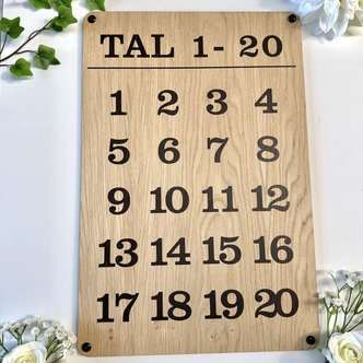 Tal 1-20 læringstavle - eg