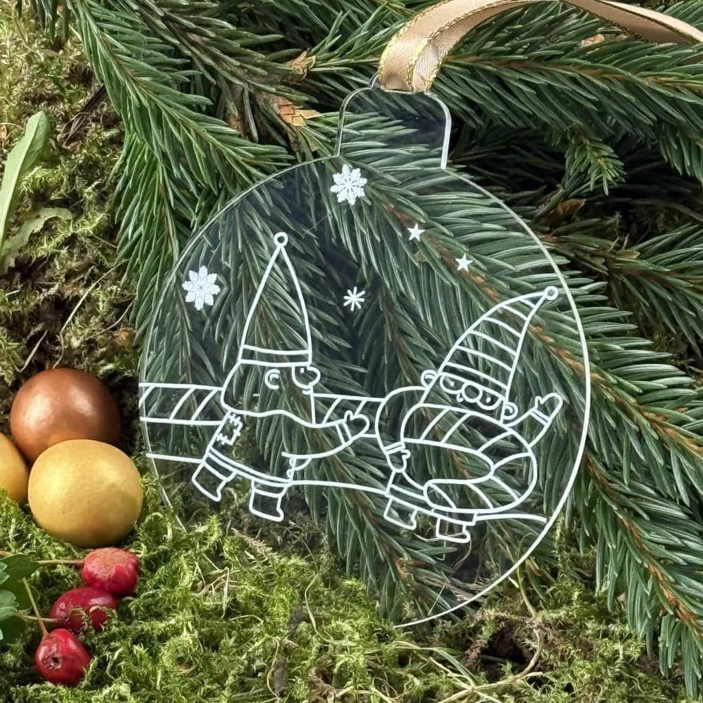 Julekugle Nisse No  4 - Akryl